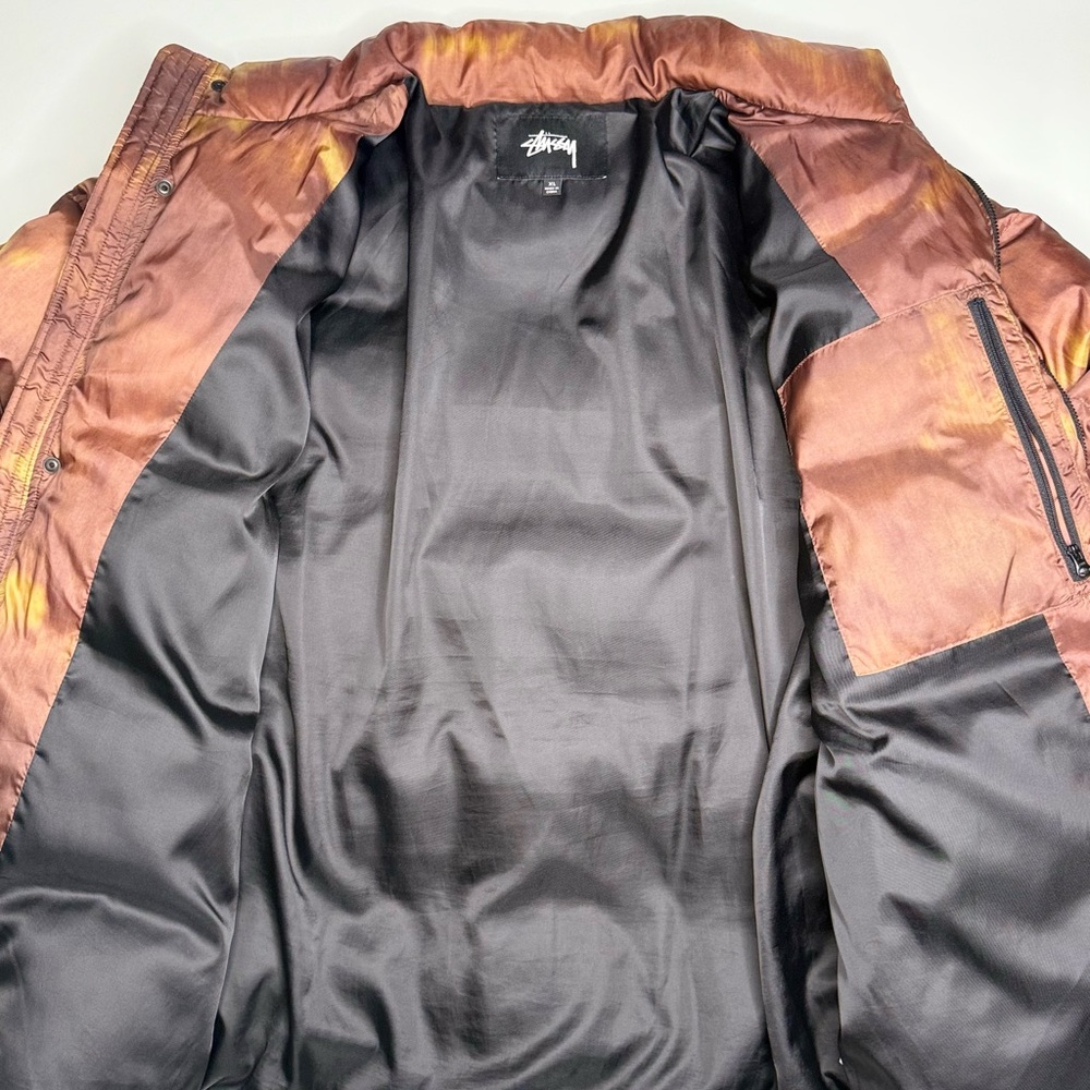 Stussy Men's Copper and Black Puffer Jacket